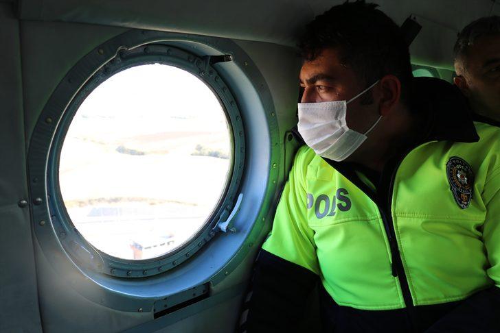 Batman'da jandarma ve polis ekipleri helikopterle trafik denetimi yaptı G2