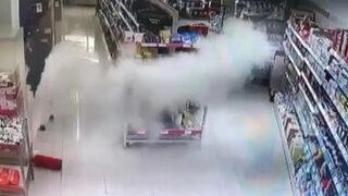 Markette panik anları! Her şey bir anda oldu