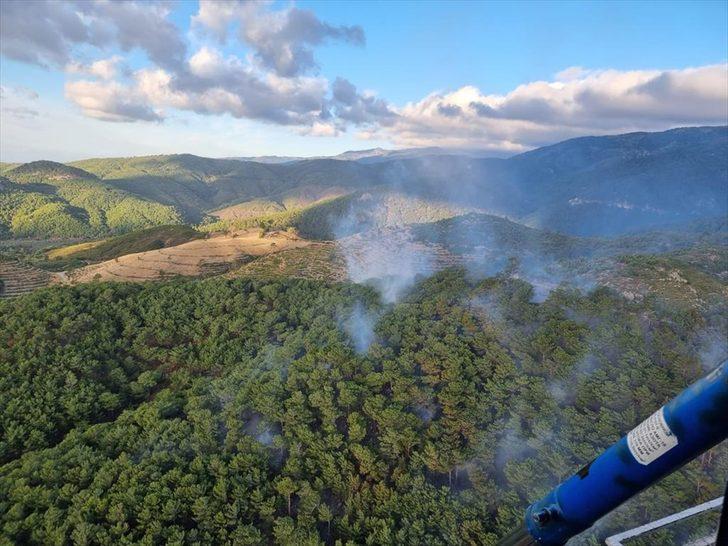 Balıkesir'in Edremit ilçesinde çıkan orman yangınına müdahale ediliyor G1