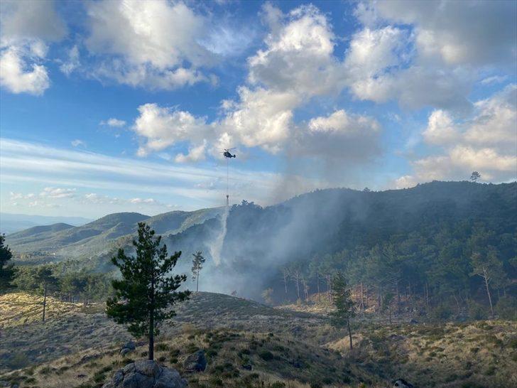 Balıkesir'in Edremit ilçesinde çıkan orman yangınına müdahale ediliyor G3