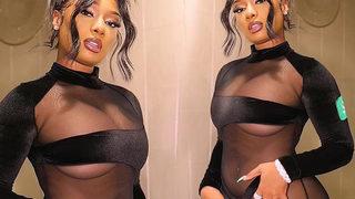 ABD Grand Prix'e katılan Megan Thee Stallion kıyafetinin arkasıyla olay oldu