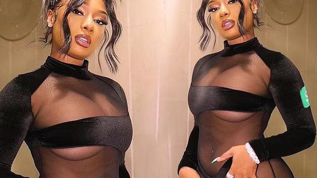ABD Grand Prix'e katılan Megan Thee Stallion kıyafetinin arkasıyla olay oldu