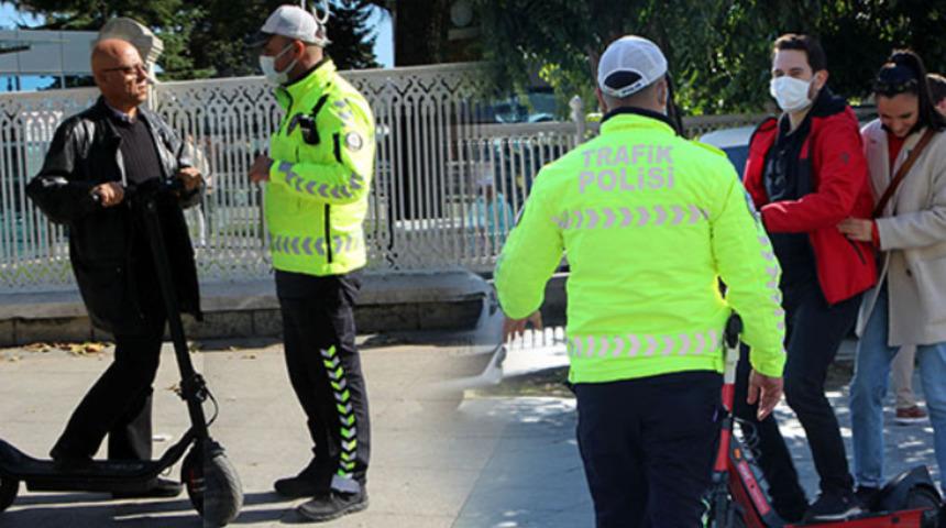 Scooter kullanıcılarına ceza yağdı! Kimi kaldırımdan gitti, kimi yük taşıdı