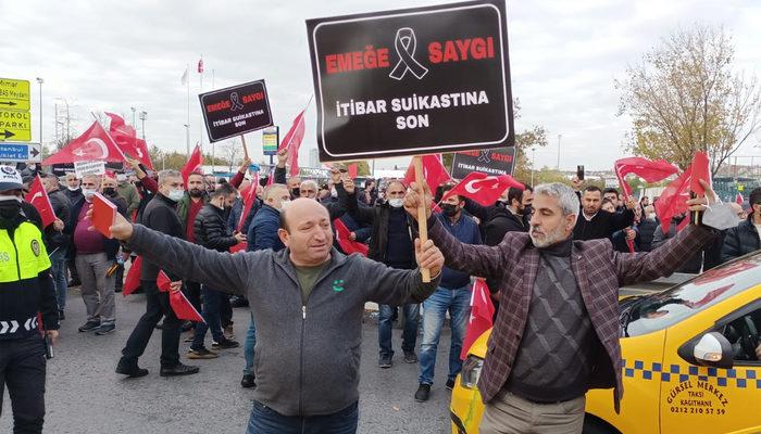 Taksiciler'den UKOME öncesi Yenikapı'da eylem! İmamoğlu'na tepki gösterdiler