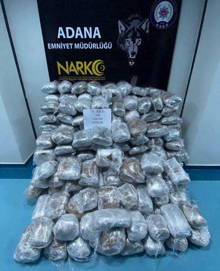 Adana'da dondurma yüklü kamyonda 75 kilo esrar ele geçirildi G5