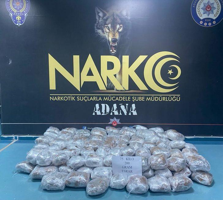 Adana'da dondurma yüklü kamyonda 75 kilo esrar ele geçirildi G4