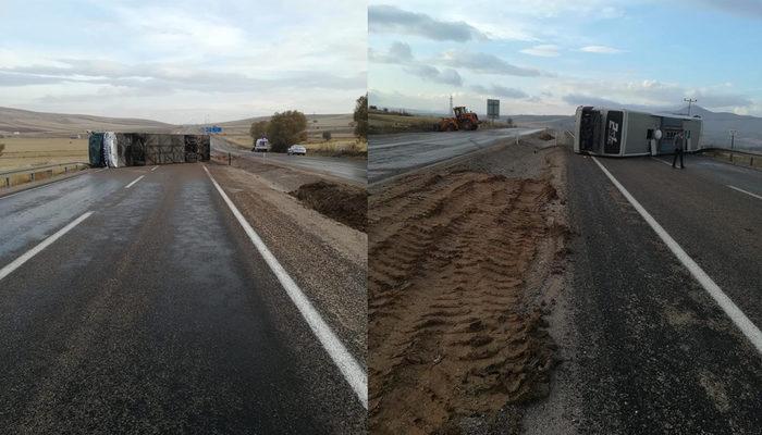 Kayseri'de feci kaza! Yolcu otobüsü devrildi: 11 yaralı