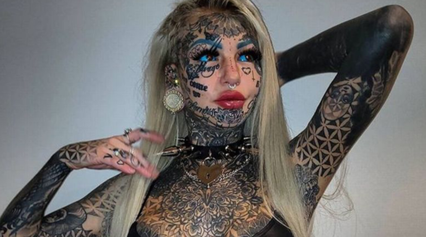 Dövme bağımlısı fenomen Amber Luke ilk halini paylaştı! Hayranlarını eski halini övdü
