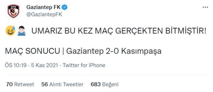 Gaziantep FK-Kasımpaşa maçında ilginç olay G4