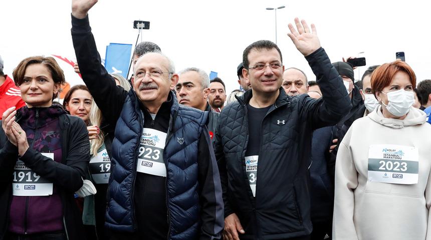 Akşener ve Kılıçdaroğlu maratona katıldı, göğüs numaraları dikkat çekti
