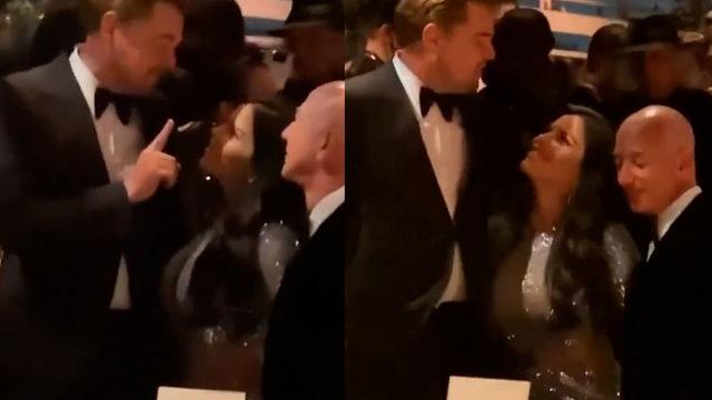 Jeff Bezos'un kız arkadaşının Leonardo Dicaprio'ya hayran hayran bakması sosyal medyada gündem oldu