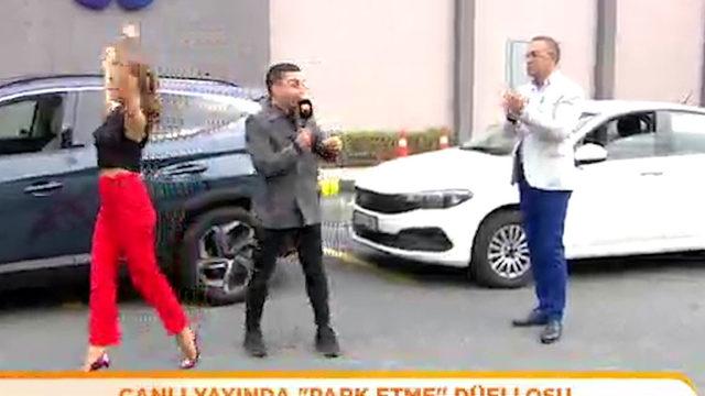 Kadın mı erkek mi daha iyi park eder yarışı! Murat Güloğlu canlı yayında kaza yaptı