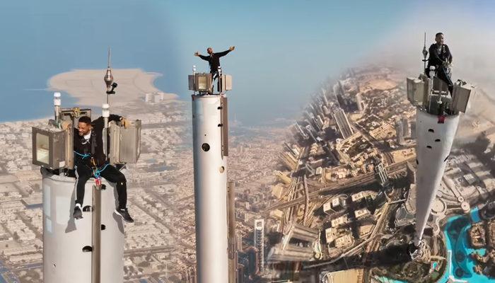 Will Smith, dünyanın en yüksek binası Burc Halife'ye tırmandı