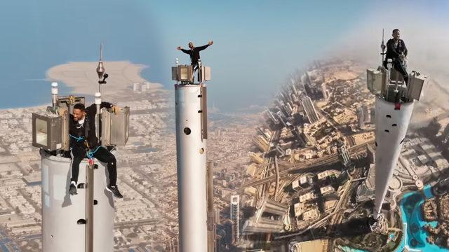 Will Smith, dünyanın en yüksek binası Burc Halife'ye tırmandı