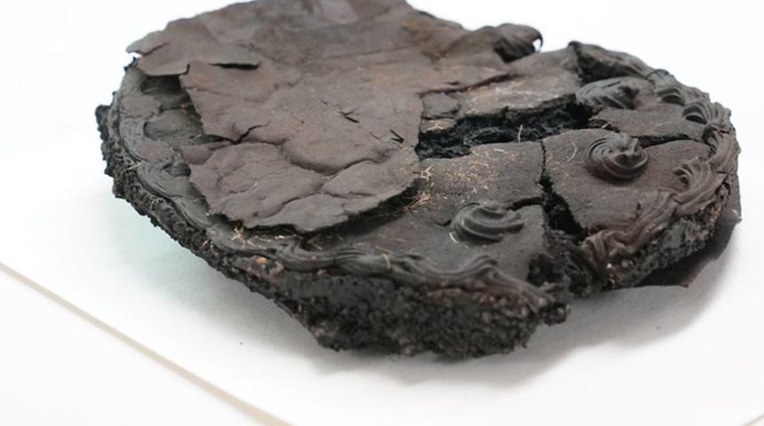 İkinci Dünya Savaşı sırasında hava saldırısında kömürleşen kek kalıntısı bulundu