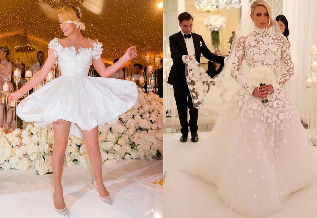 Paris Hilton d&uuml;ğ&uuml;nde 4 farklı gelinlik giydi! G&ouml;renler hayran kaldı