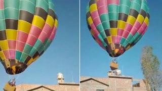 Meksika’da sıcak hava balonu eve çarptı
