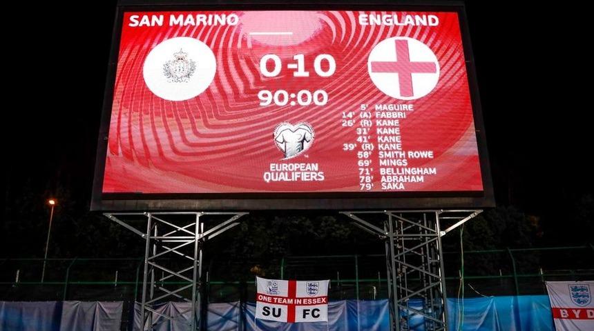 İngiltere San Marino'yu 10-0 yenerek D&uuml;nya Kupası'na gitmeye hak kazandı
