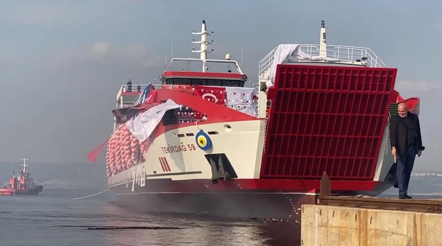 Türkiye'nin ikinci büyük Ro-Ro gemisi Balıkesir 10'dan sonra Tekirdağ 59 da denize indi! 