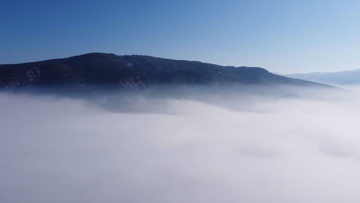 Mudurnu Ovası'nda oluşan sis drone ile görüntülendi G3