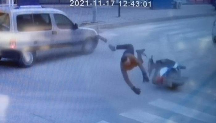 Bursa'da akılalmaz kaza! Elektrikli bisiklet sürücüsü acılar içinde bekledi