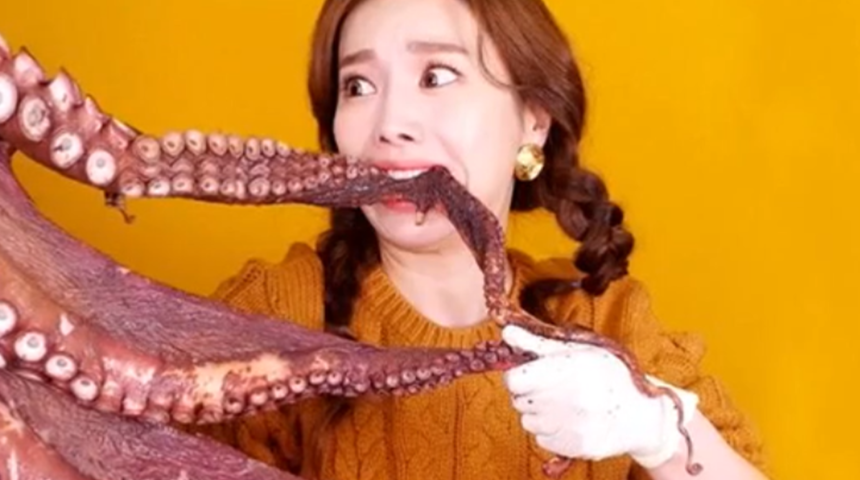 ASMR temalı videolarında canlı hayvan yiyen Güney Koreli YouTuber Sooyoung sosyal medyada olay yarattı