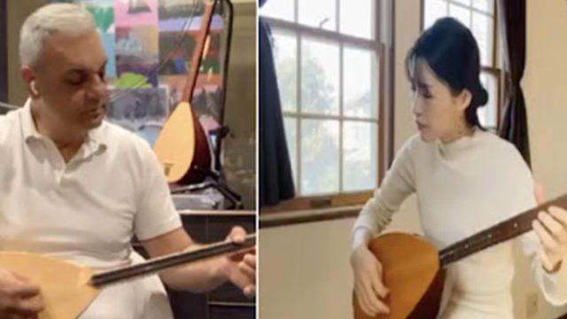 Binlerce kilometre öteden Neşet Ertaş türküsüyle seslendi! Üst düzey CEO sazıyla eşlik etti