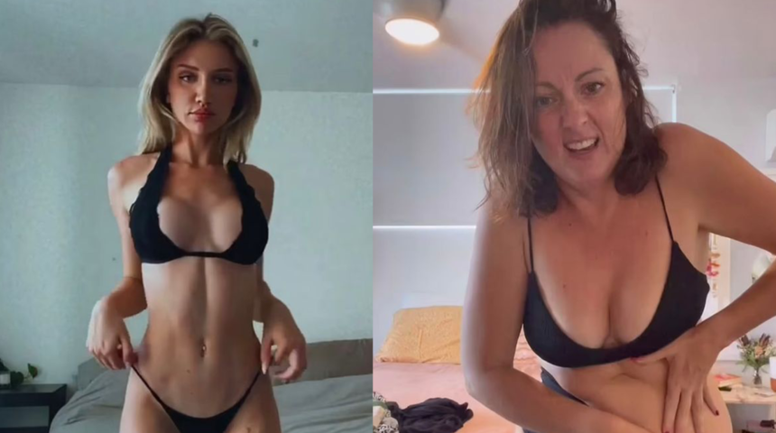 Avustralyalı komedyen Celeste Barber, model Gabrielle Epstein'in bikinili pozunu taklit etti! Ünlü isimlerden övgü yağdı
