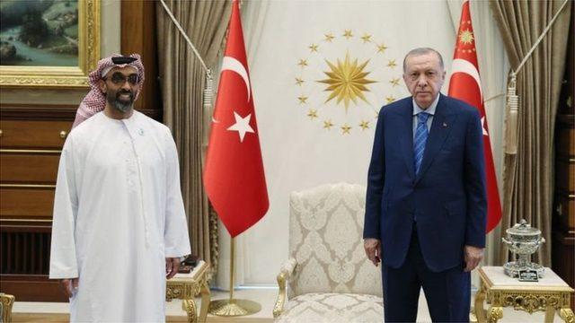 BAE Ulusal Güvenlik Danışmanı Şeyh Tahnoun Bin Zayed el Nahyan Cumhurbaşkanı Erdoğan'ı ziyaret etmişti