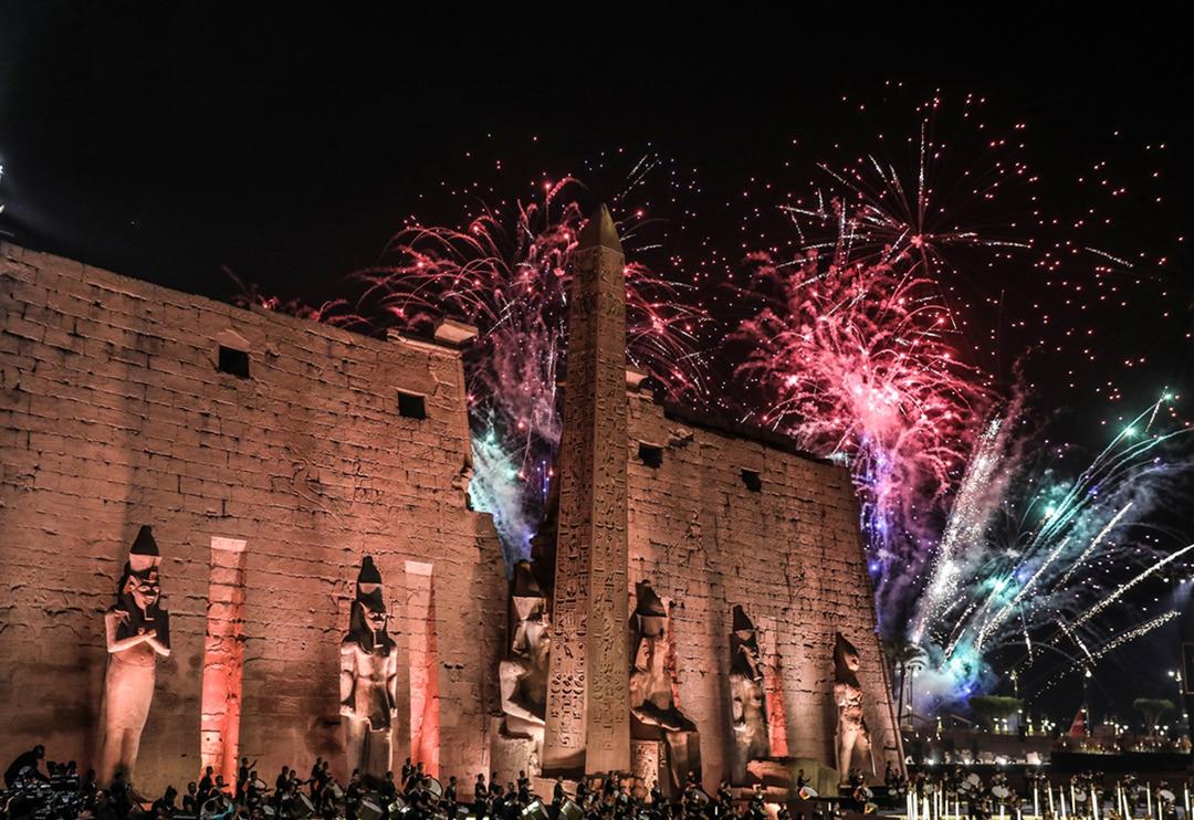 Mısır'da Firavunlar d&ouml;nemine ait Ko&ccedil; Başlı Sfenks Yolu t&ouml;renle a&ccedil;ıldı