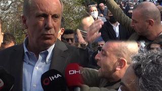 Muharrem İnce'nin ziyaretinde gergin anlar! Görevliler araya girdi
