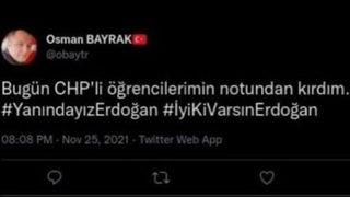 Sosyal medyada gündem oldu: Bugün CHP'li öğrencilerimin notundan kırdım