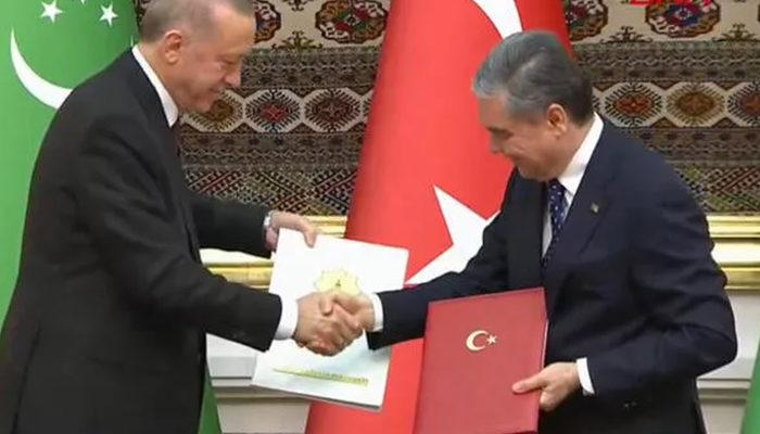 Cumhurbaşkanı Erdoğan'dan Türkmenistan'da önemli açıklamalar