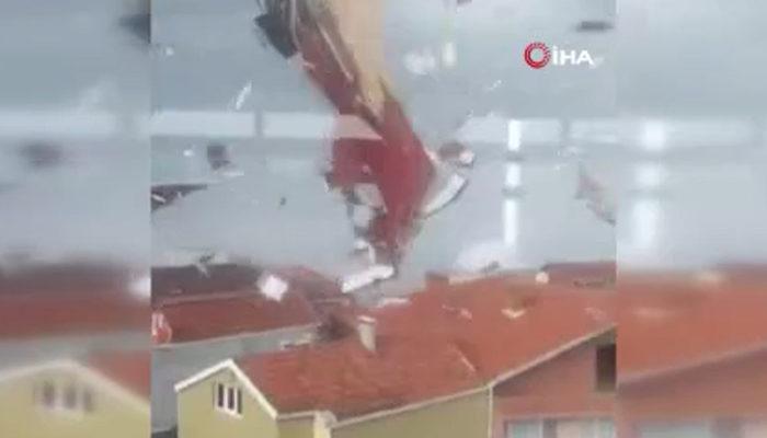 Sinop'ta hayatı felç eden fırtına! Uçan çatı başka bir eve girdi