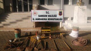 Samsun'da kaçak kazı operasyonu