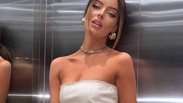 Maura Higgins gömleğinin düğmelerini sonuna kadar açtı