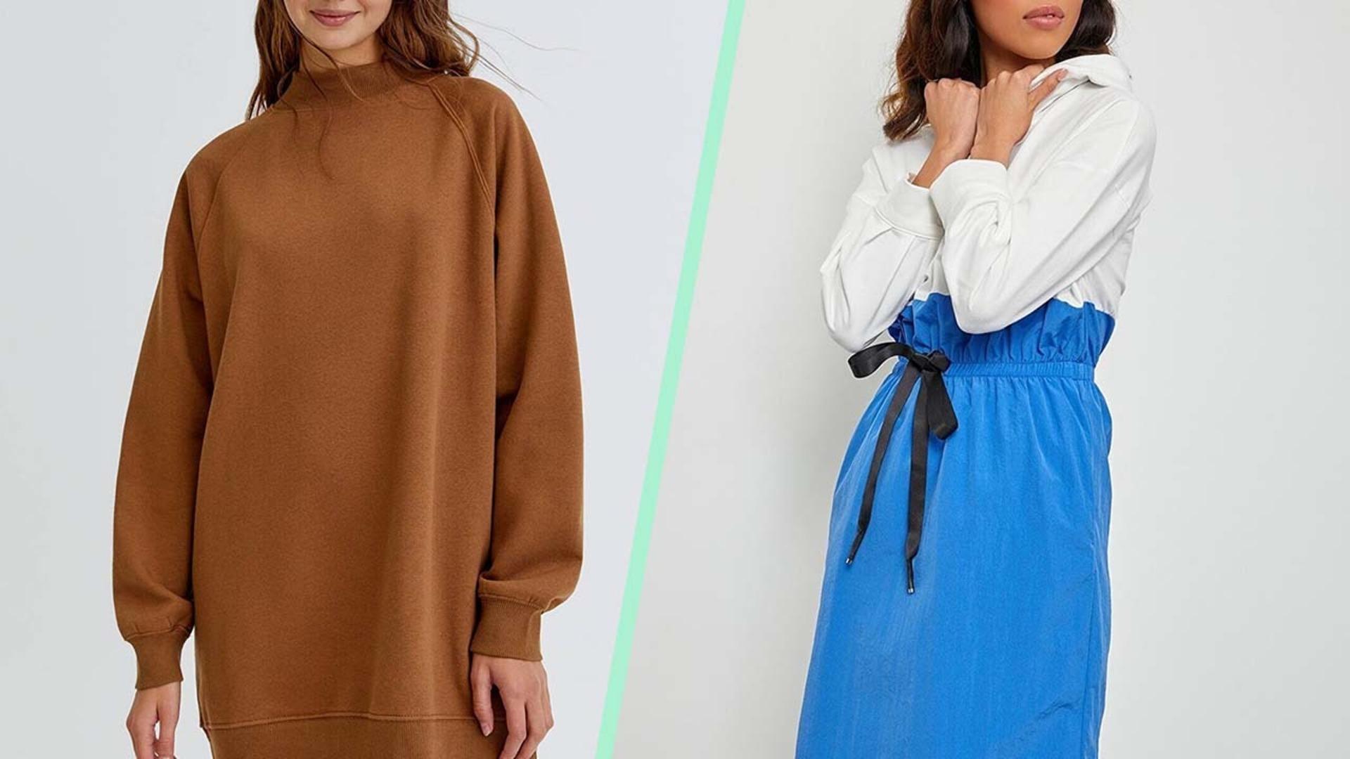 Hafta sonu rahatlığını sonuna kadar yaşatan sweatshirt elbise modelleri