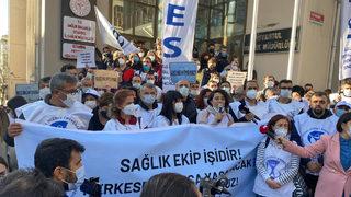 Sağlık çalışanlarından 'iyileştirme' eylemi