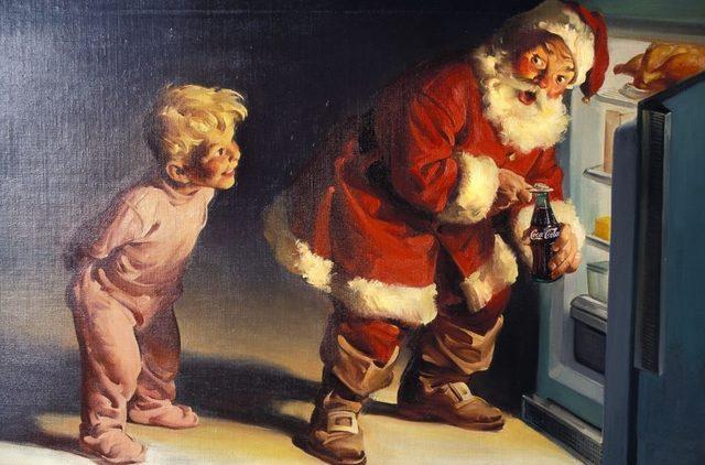 Coca Cola tarafından kullanılan bir Noel Baba reklam afişi