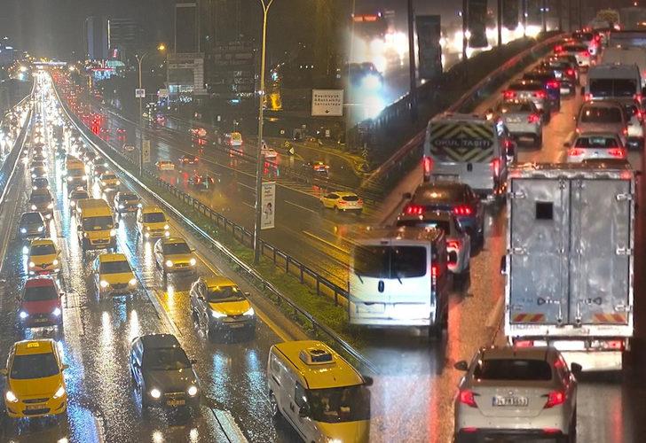 Trafik durma noktasına geldi! İstanbul'da yollarda yağmur etkisi