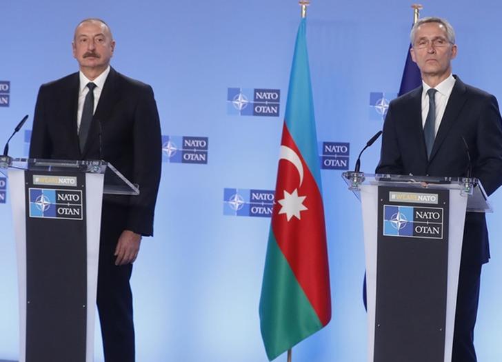 NATO karargahında kritik ziyaret! Aliyev ve Stoltenberg ortak basın toplantısı düzenledi