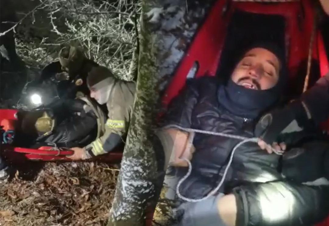 Tuvaletini yaparken u&ccedil;uruma d&uuml;şen adam 1 saatte kurtarılabildi! İlk s&ouml;z&uuml; bakın ne oldu