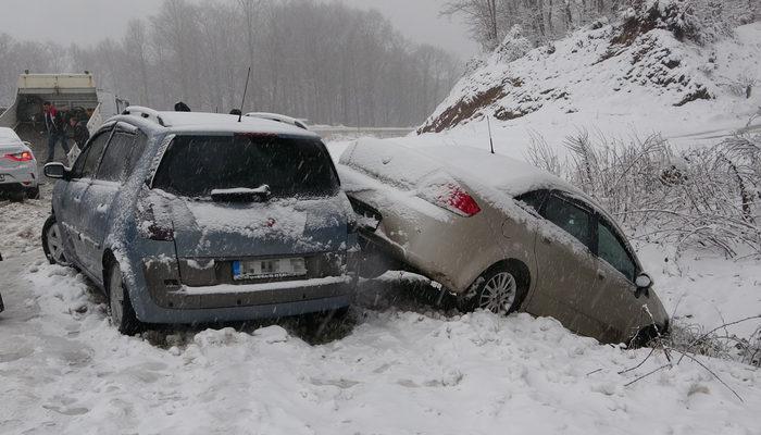 Kar yağışı başladı, Uludağ'a çıkan yollar buz pistine döndü