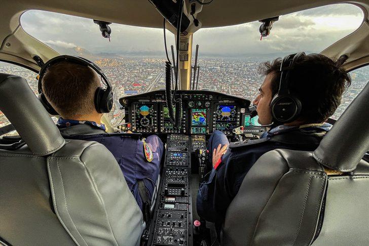 Van'da polis ekipleri helikopterle trafik denetimi yaptı G1