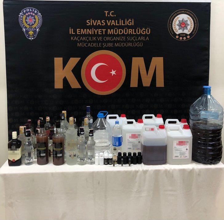 Sivas'ta kaçak içki operasyonu düzenlendi