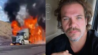 Amerika'ya yerleşen Tolga Karel'in 'İlk göz ağrım' dediği milyonluk TIR'ı saniyeler içinde küle döndü