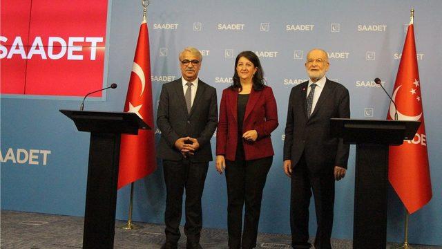 HDP Eş Genel Başkanları Mithat Sancar ve Pervin Buldan, Karamollaoğlu'nu ziyaret etmişti.