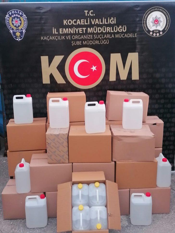 Kocaeli'de kaçak olduğu değerlendirilen 520 kilogram etil alkol ele geçirildi