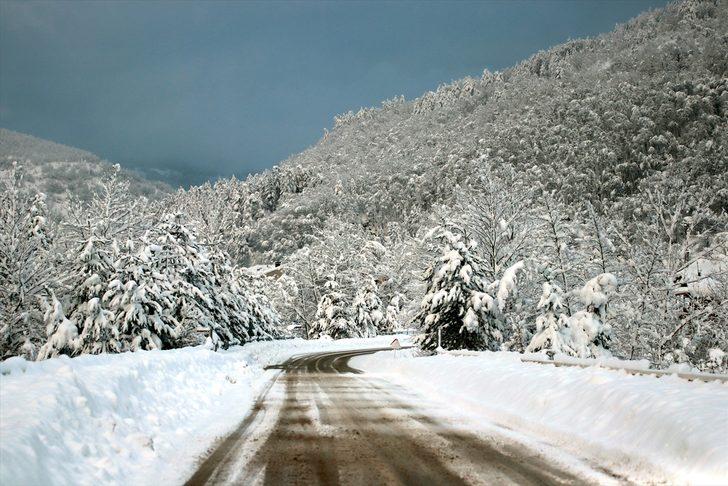 Kastamonu'nun çam ormanlarıyla çevrili Şenpazar ilçesi beyaza büründü G4