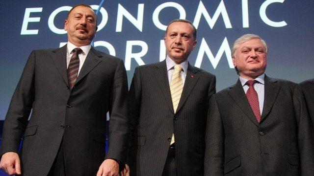 Aliyev, Erdoğan ve Nalbantyan, Davos - Ocak 2009